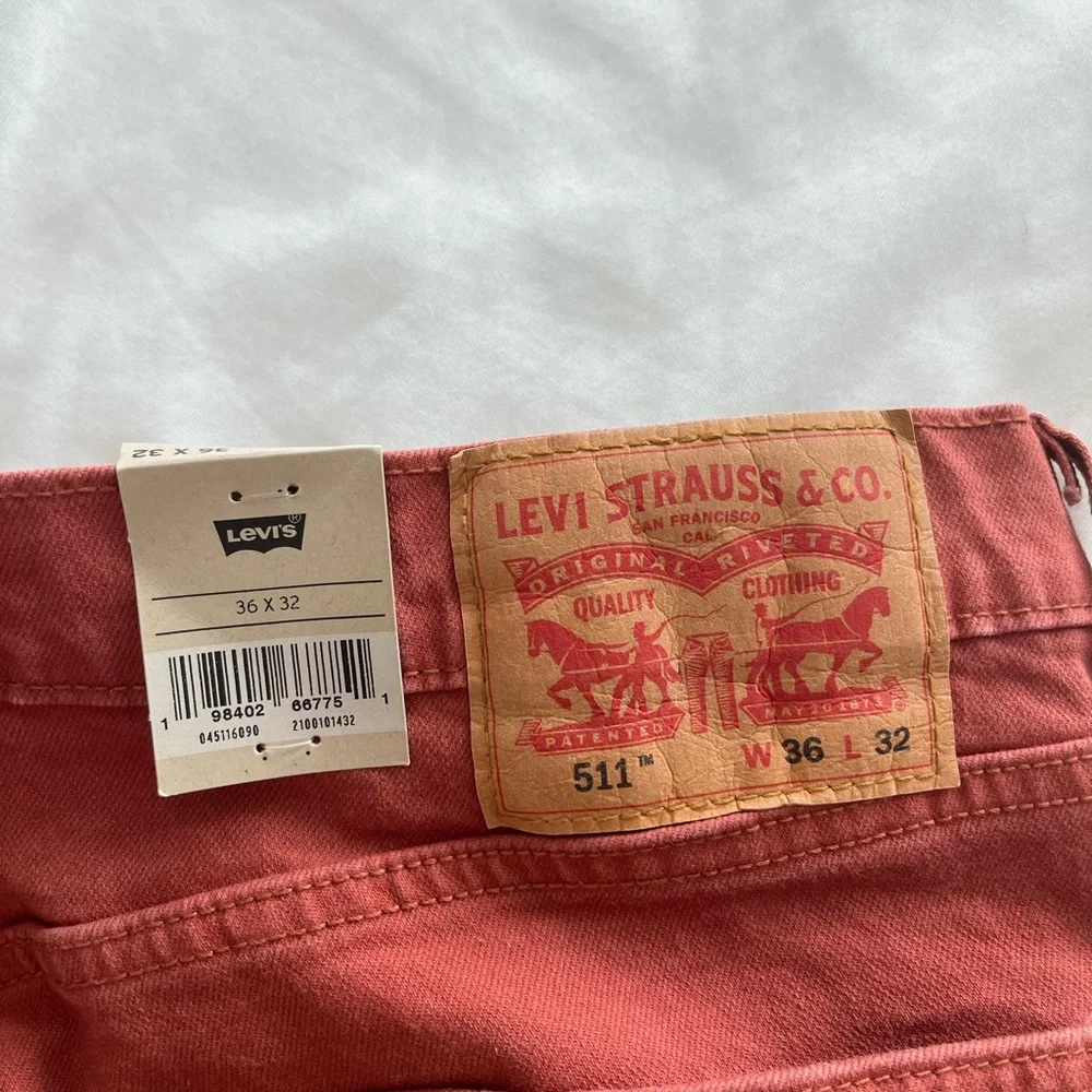 NWT Levi’s 511 Slim Stretch Jeans - Rust - Picture 4 of 6